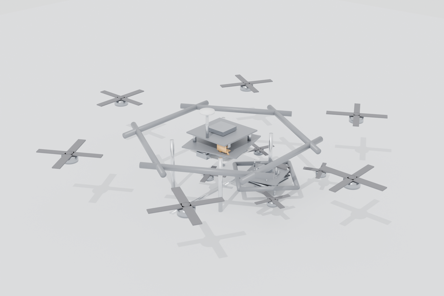 Drone Satellite Host and Relay drone system render